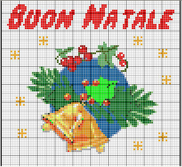 scritta Buon Natale con foglie e campana