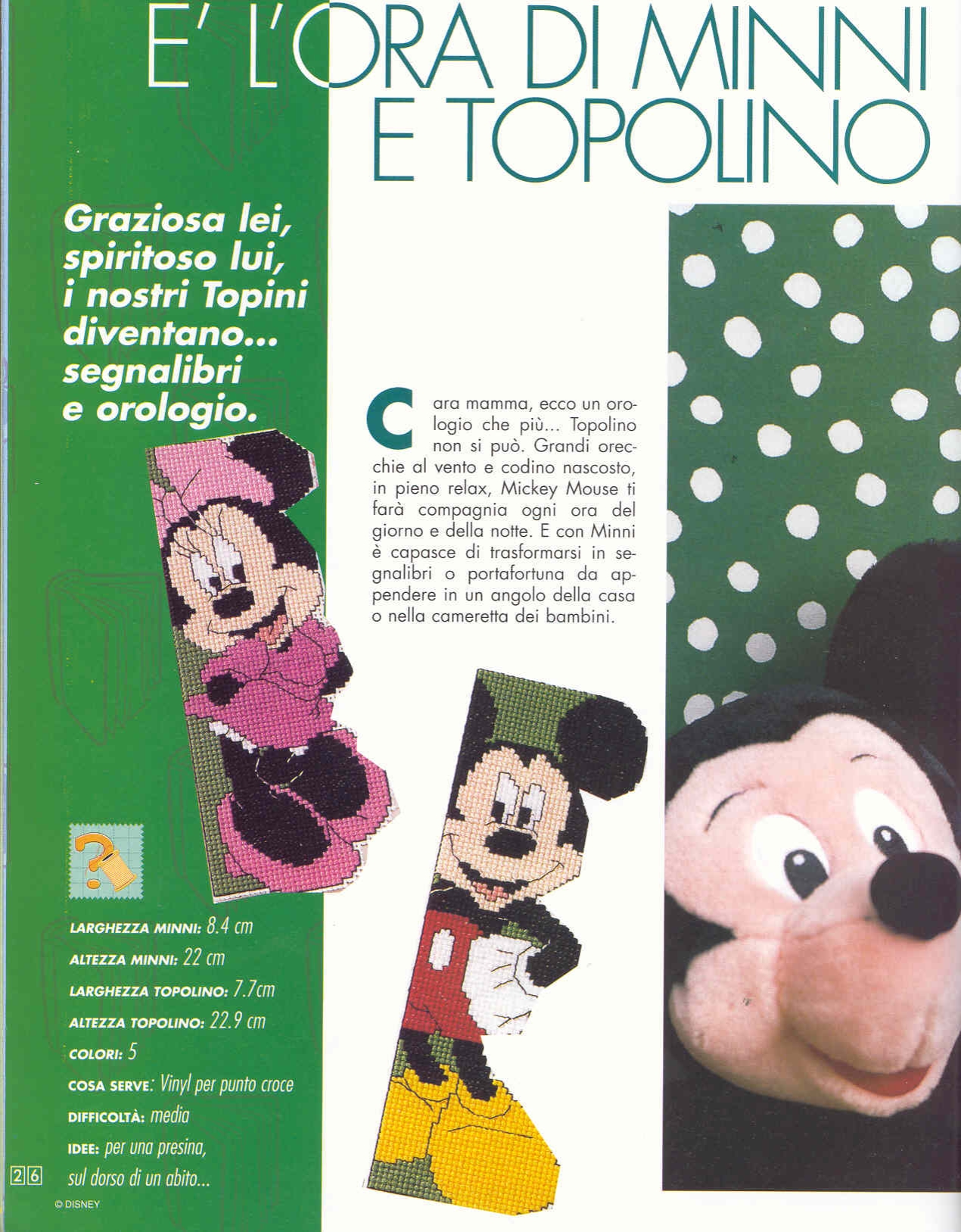 segnalibri punto croce Disney con Topolino e Minnie (1)