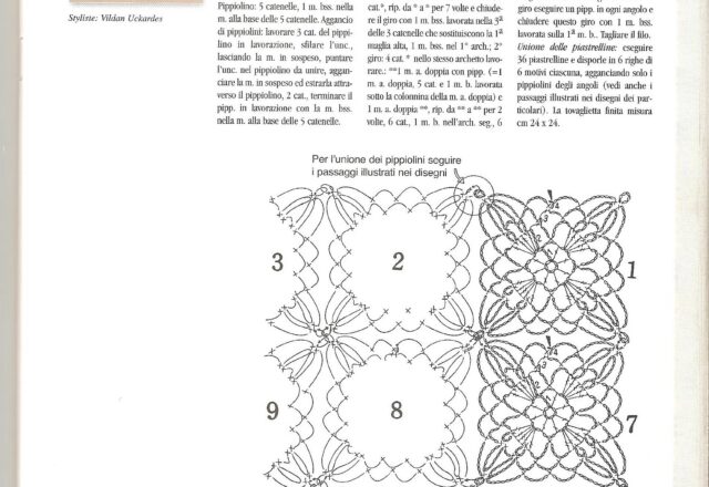 tovaglietta piastrelline quadrate uncinetto 2