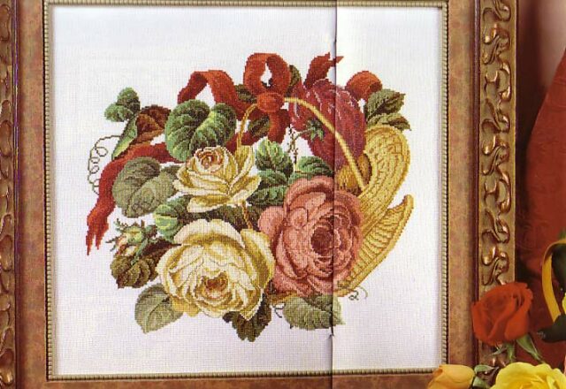 un bouquet di belle rose schema da ricamare (2)