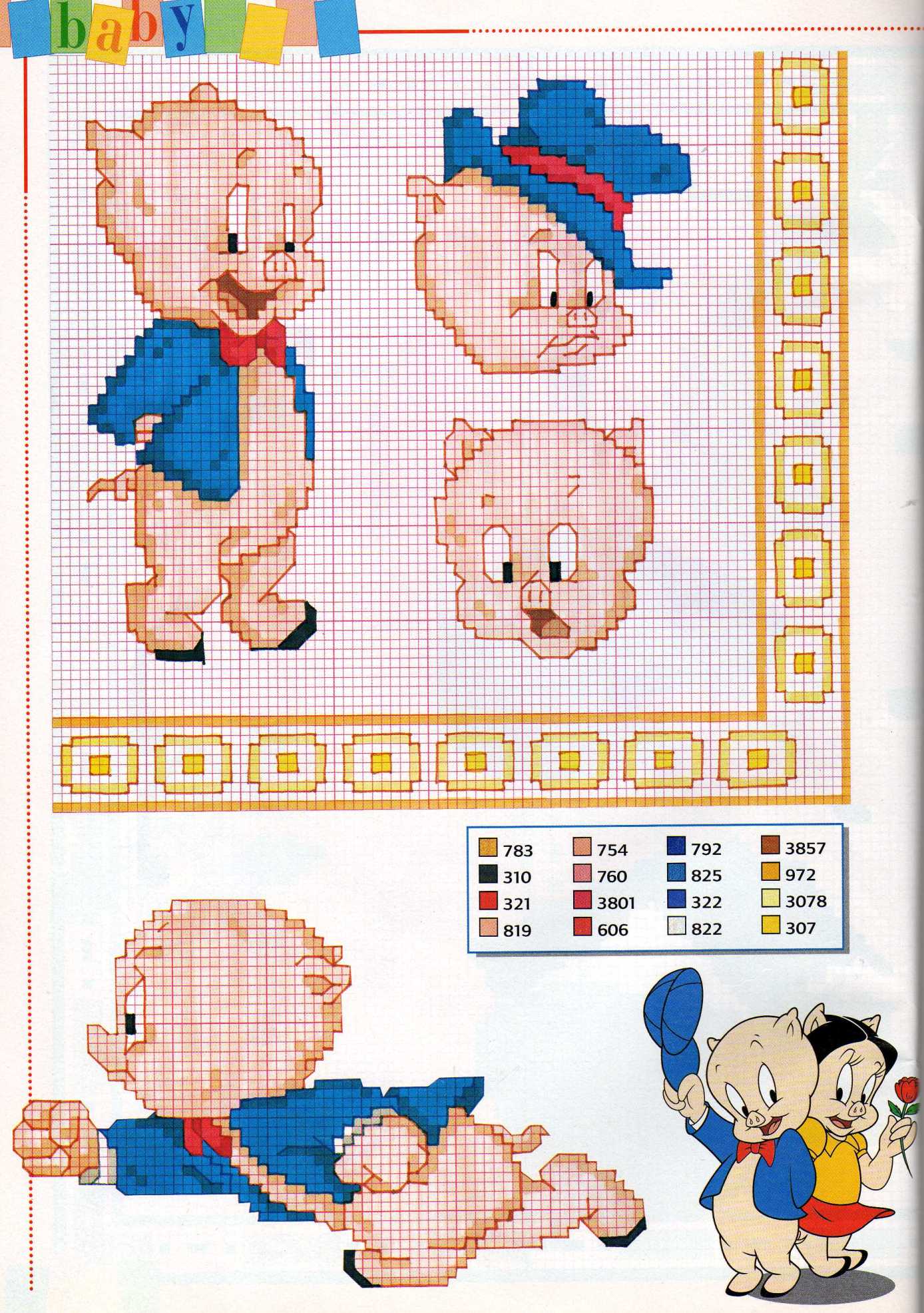 vari schemi punto croce di Porky Pig (1)